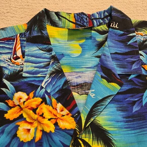 Royal Creations Hawaiian Aloha Shirt Men's XXL Hawaiian Sunset Made in Hawaii - Picture 4 of 8